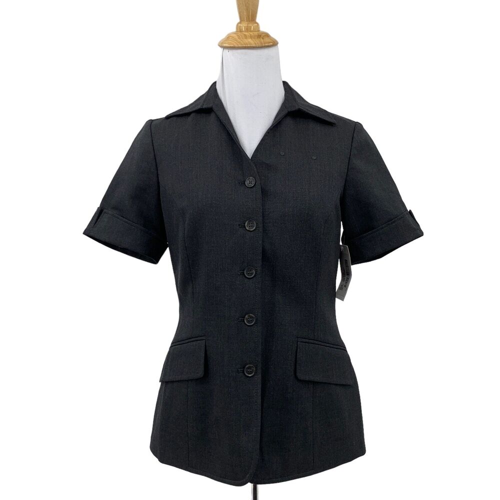 American Airlines Twinhill Jacket Womens 0 Dark Charcoal Uniform Wool Blend